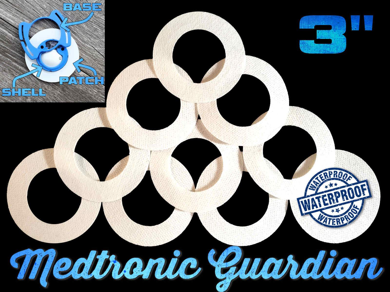 Medtronic Guardian 3" Inch Overlay Adhesive Patch : 360 Shell Back Series: White Poly woven Waterproof
