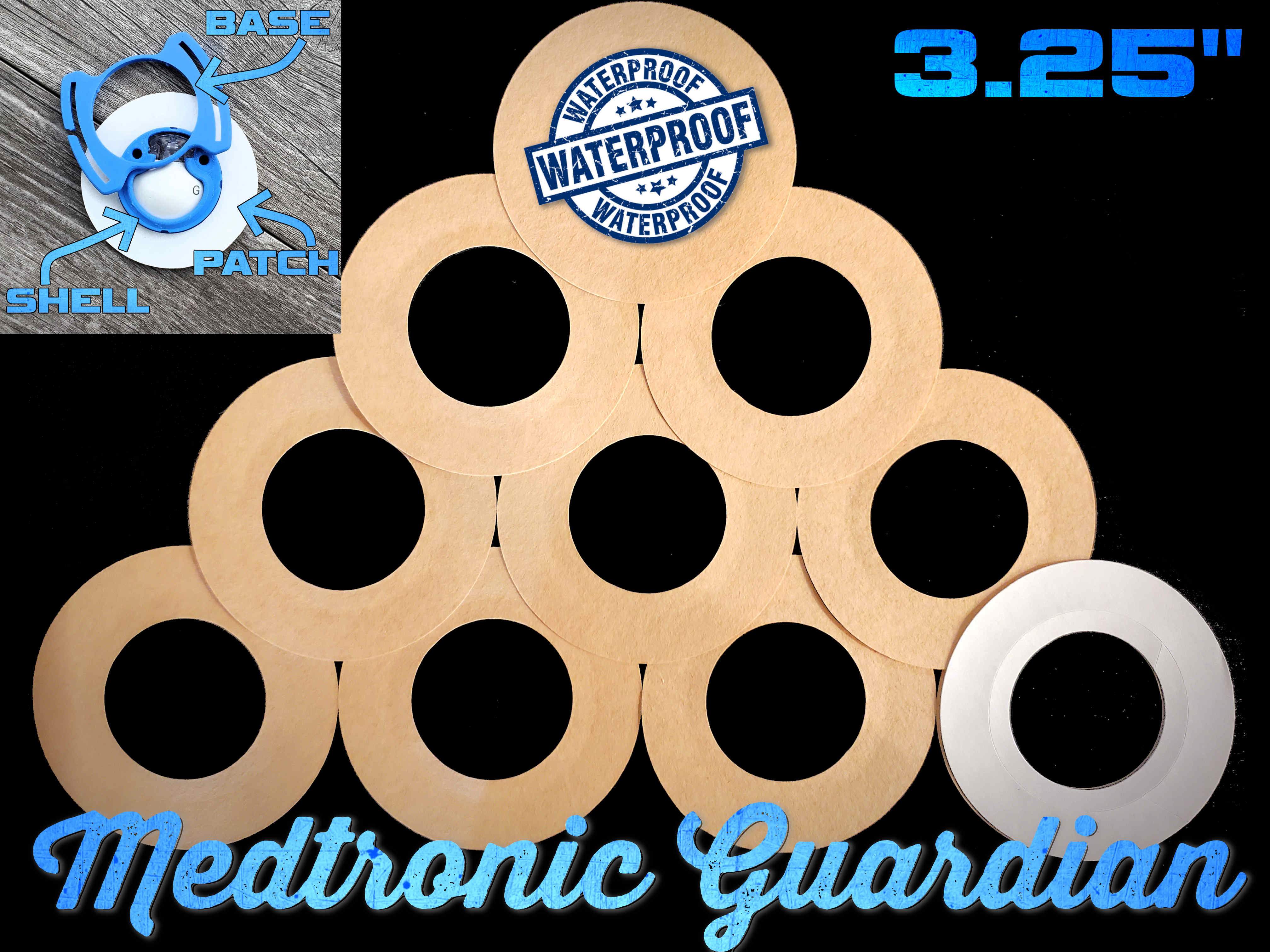 Medtronic Guardian 3.25" Inch Shell Back Series Overlay Adhesive Patches : Skin Texture