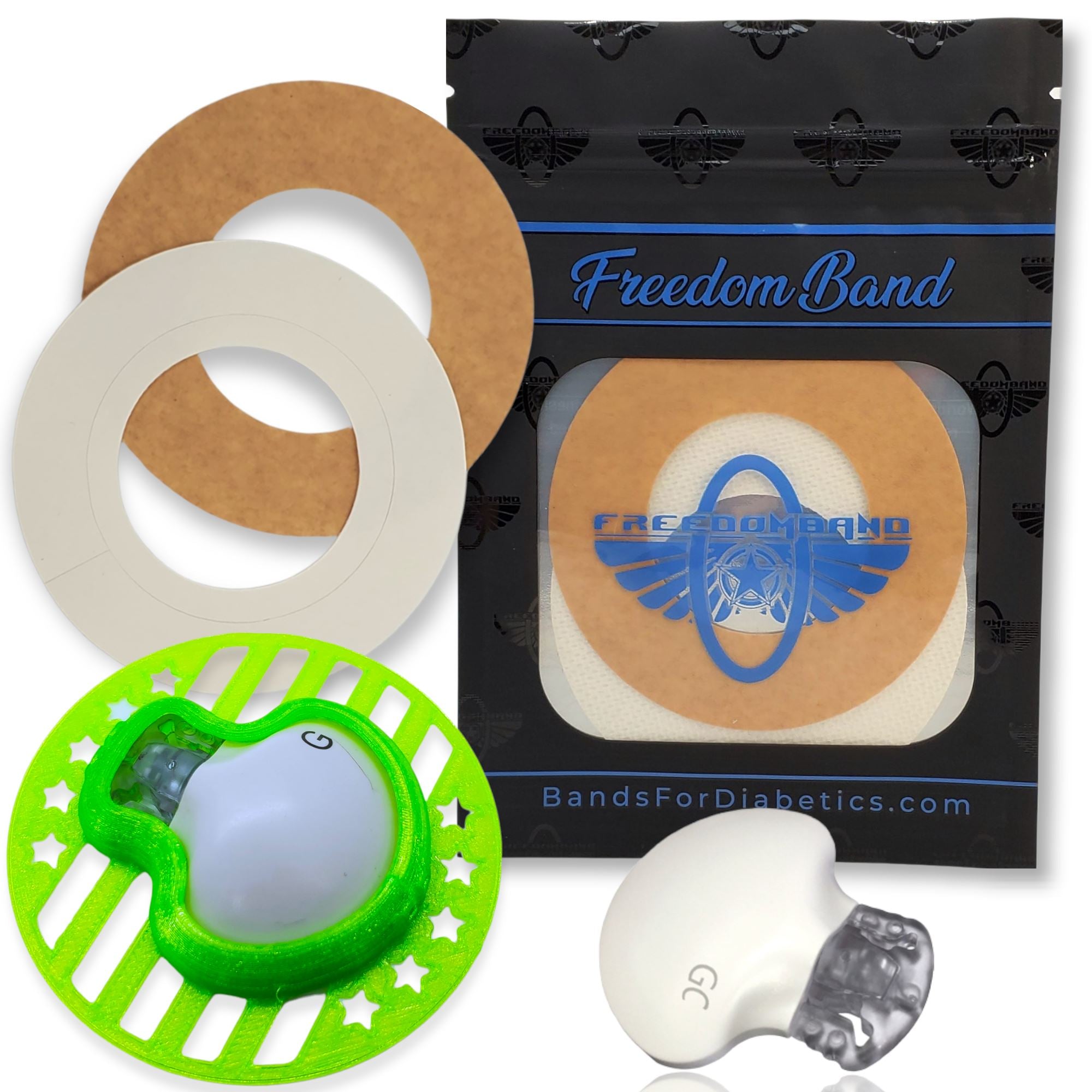 Mandala Edition : Medtronic Guardian 3 & 4 Reusable Infiniflex Protective Overlay Cover Medtronic Guardian Freedom Bands For Diabetics Green Neon Crystal Classic Freedom Free Sample : White Micro-woven