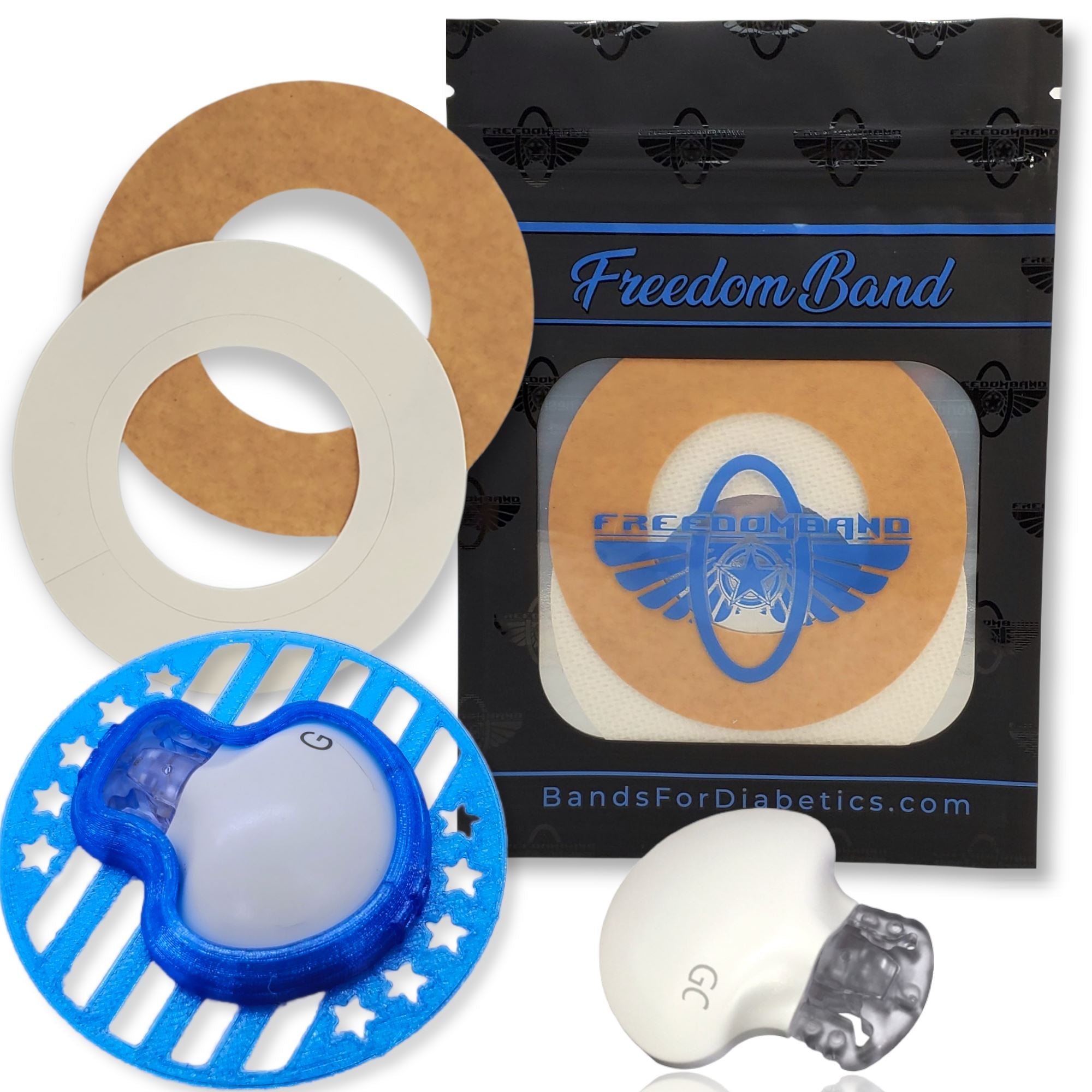 Mandala Edition : Medtronic Guardian 3 & 4 Reusable Infiniflex Protective Overlay Cover Medtronic Guardian Freedom Bands For Diabetics Awareness Blue Crystal Classic Freedom Free Sample : White Micro-woven