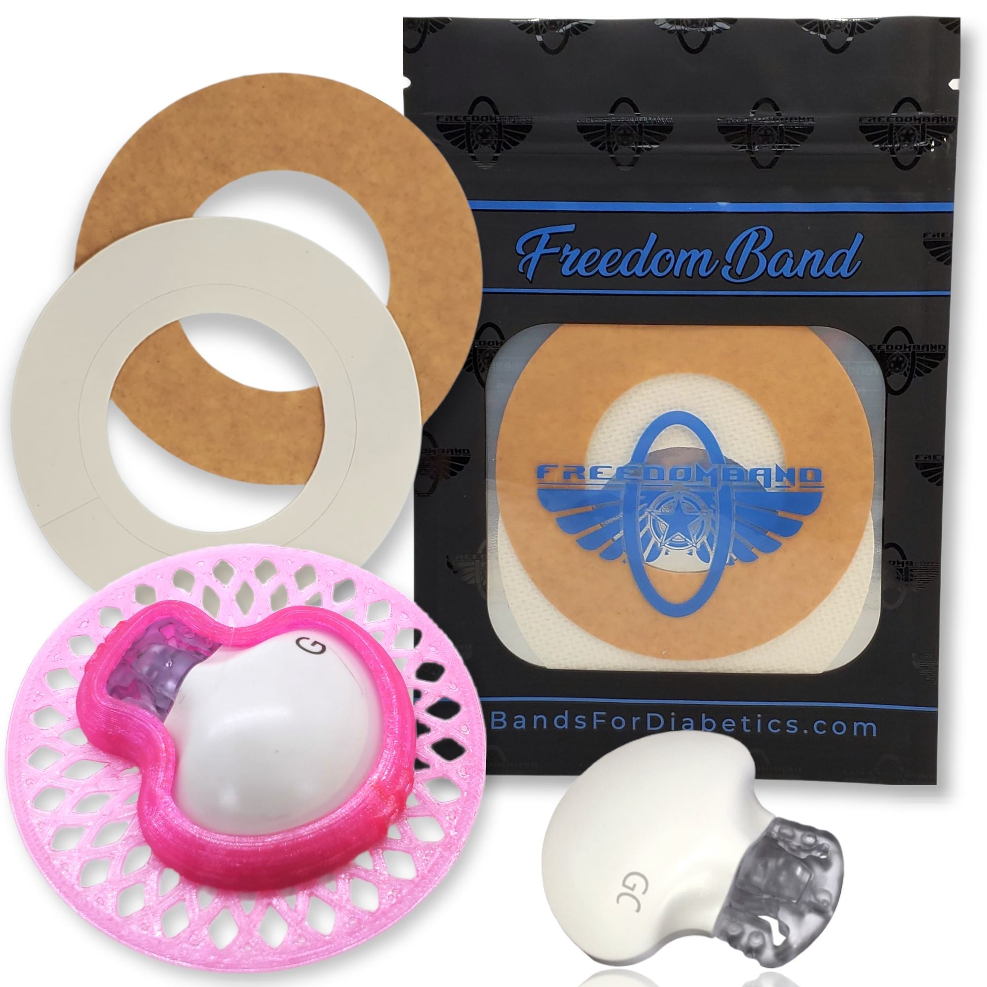 Mandala Edition : Medtronic Guardian 3 & 4 Reusable Infiniflex Protective Overlay Cover Medtronic Guardian Freedom Bands For Diabetics Pink Sapphire Crystal Circular Awarness Free Sample : White Micro-woven