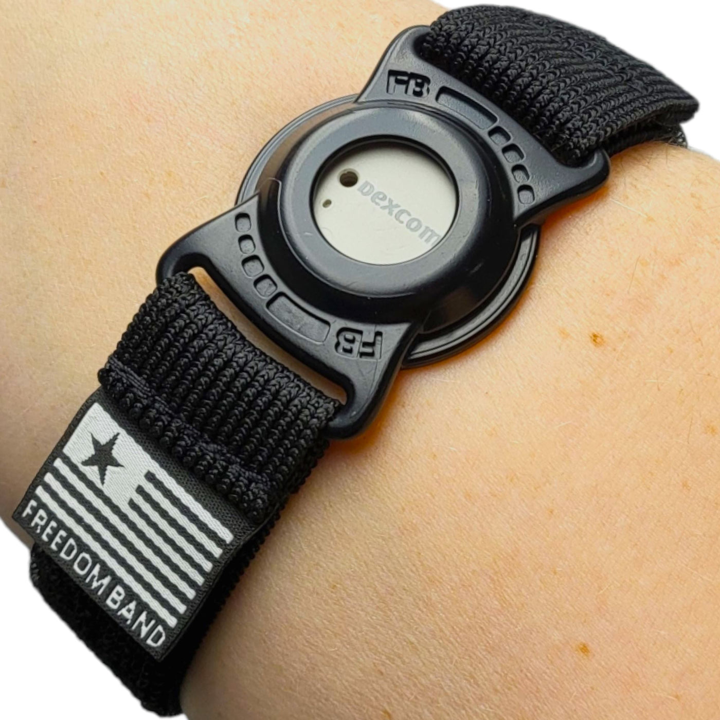 Black Freedom Band 4-26 inch adjustable armband for Dexcom G7, G7 15 Day & Stelo