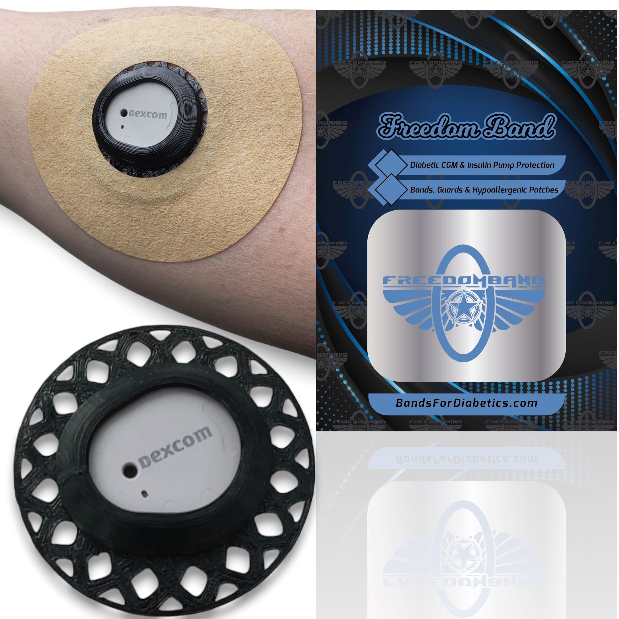Dexcom G7 : Sensor Cover Protective Overlay Patch Guard : Soft & Flexible Armor Shield Freedom Band Black Onyx Free Sample : Tan Skinsoft 