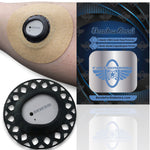 Black Onyx Infiniflex guard with tan overpatch for Dexcom G7 compatible sensors