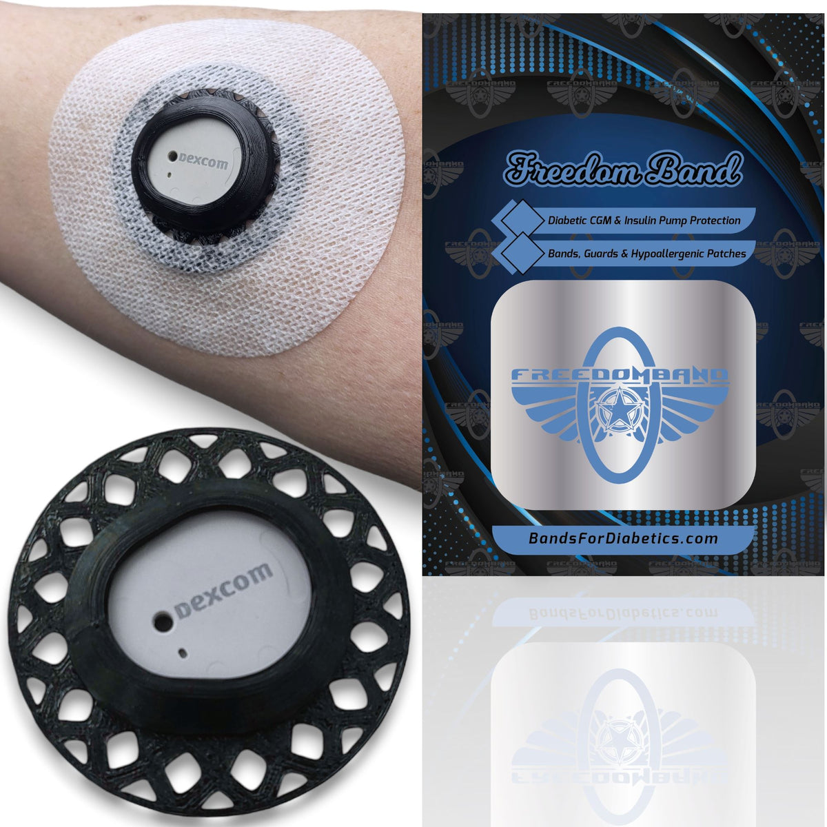 Dexcom G7 compatible replacement patch for protective sensor cover guard