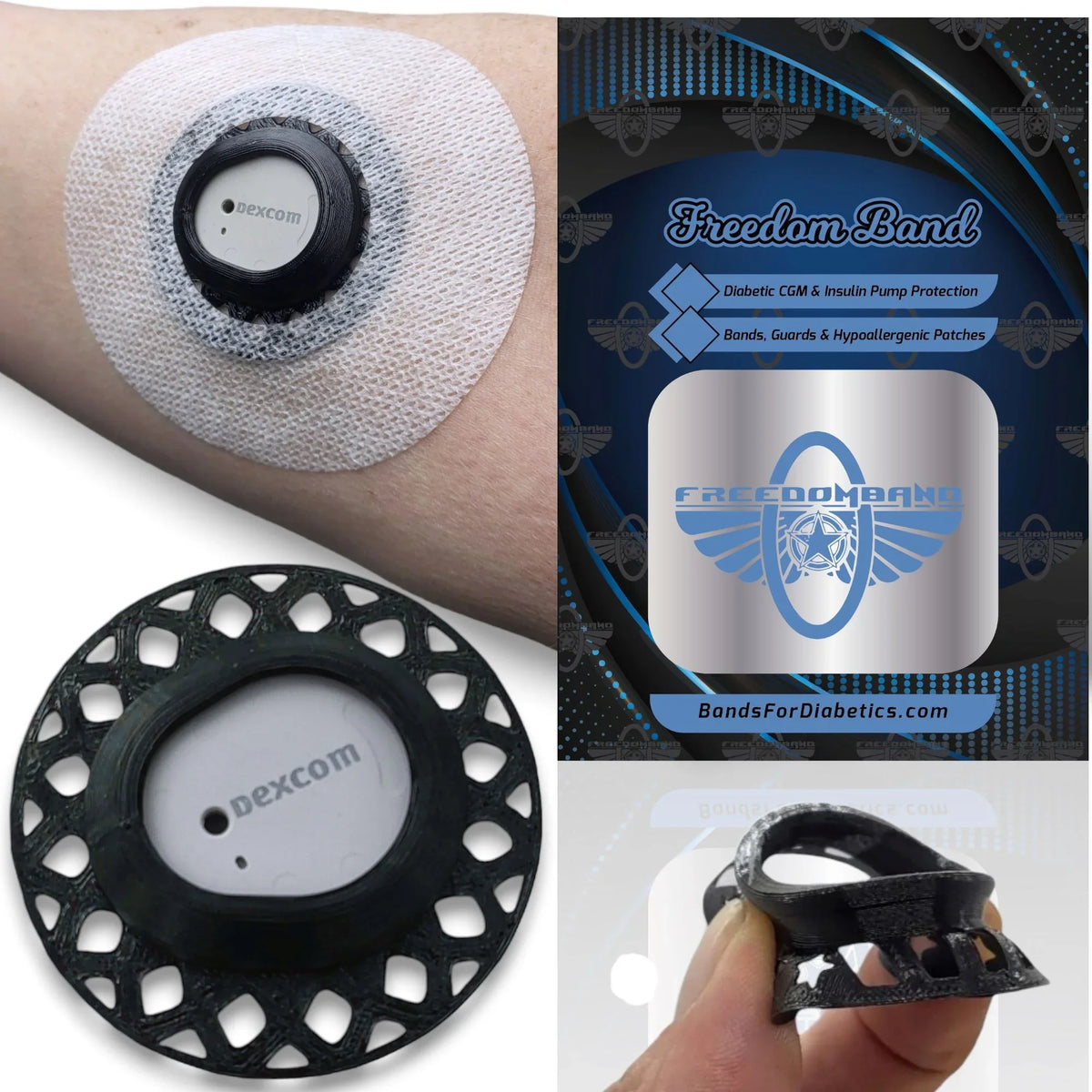 Dexcom G7 compatible sensor protection with reusable Infiniflex cover guard