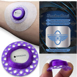 Purple Infiniflex sensor guard protecting a Dexcom G7 compatible CGM
