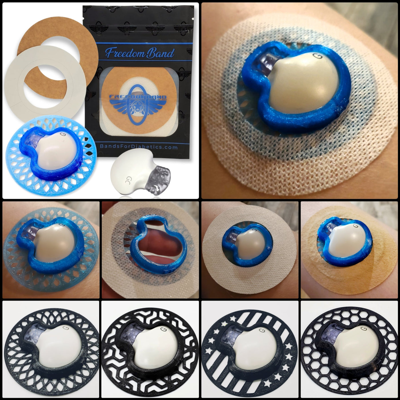 Medtronic Guardian 3.25" Inch Shell Back Series Overlay Adhesive Patches : Skin Texture Freedom Bands For Diabetics 