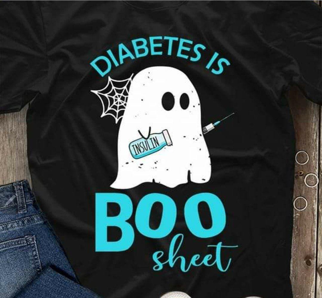 Diabetes Is Boo Sheet Funny Diabetic Halloween Humor Unisex T-Shirt - adult t-shirt, funny diabetes, halloween diabetes, halloween shirts, shirt, Shirts for diabetics, SPOD, T-Shirts, type, type 2, type one