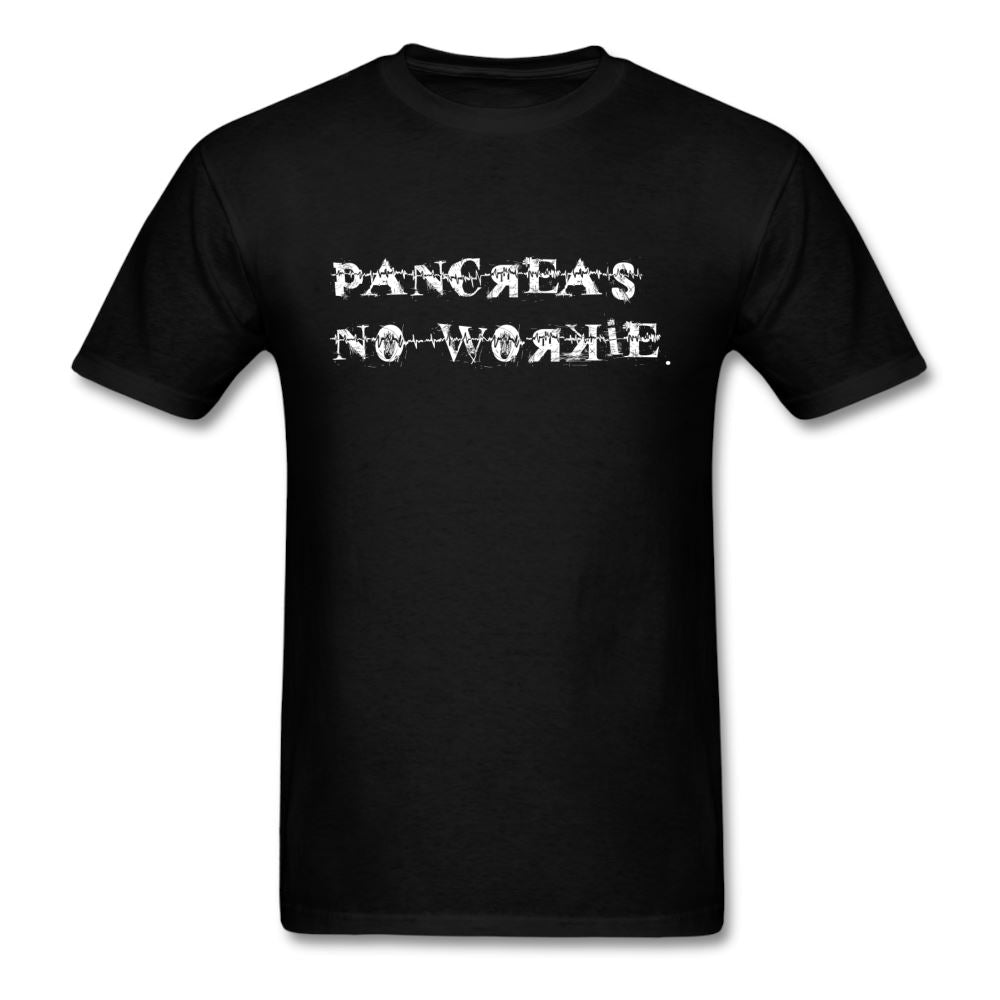 Pancreas No Workie Diabetes Humor T-Shirt - black
