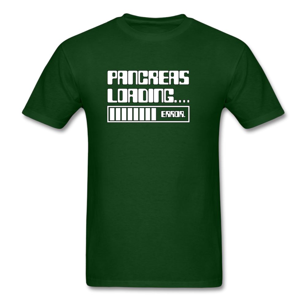 Pancreas Loading Error Humor Diabetes T-Shirt - forest green