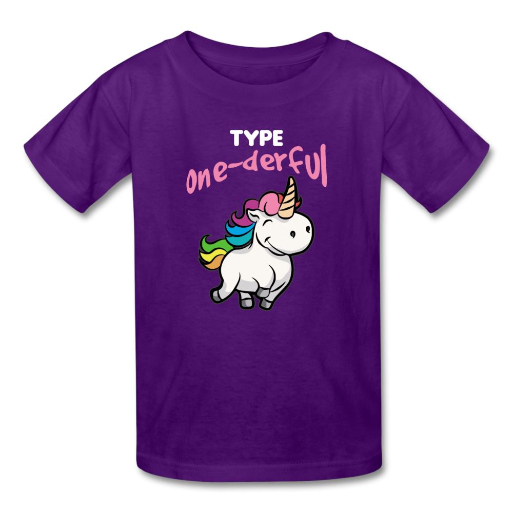 Type One-derful Brag Badge Kids' T-Shirt - purple