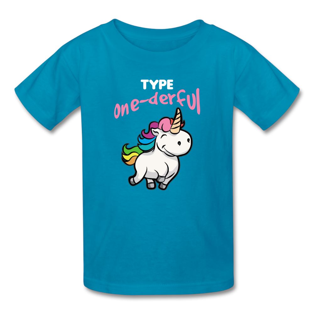 Type One-derful Brag Badge Kids' T-Shirt - turquoise