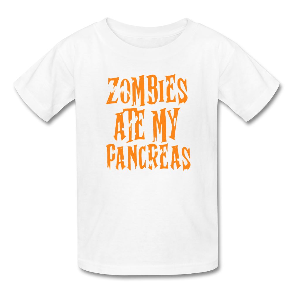 Zombies Ate My Pancreas Halloween Kids' T-Shirt - white