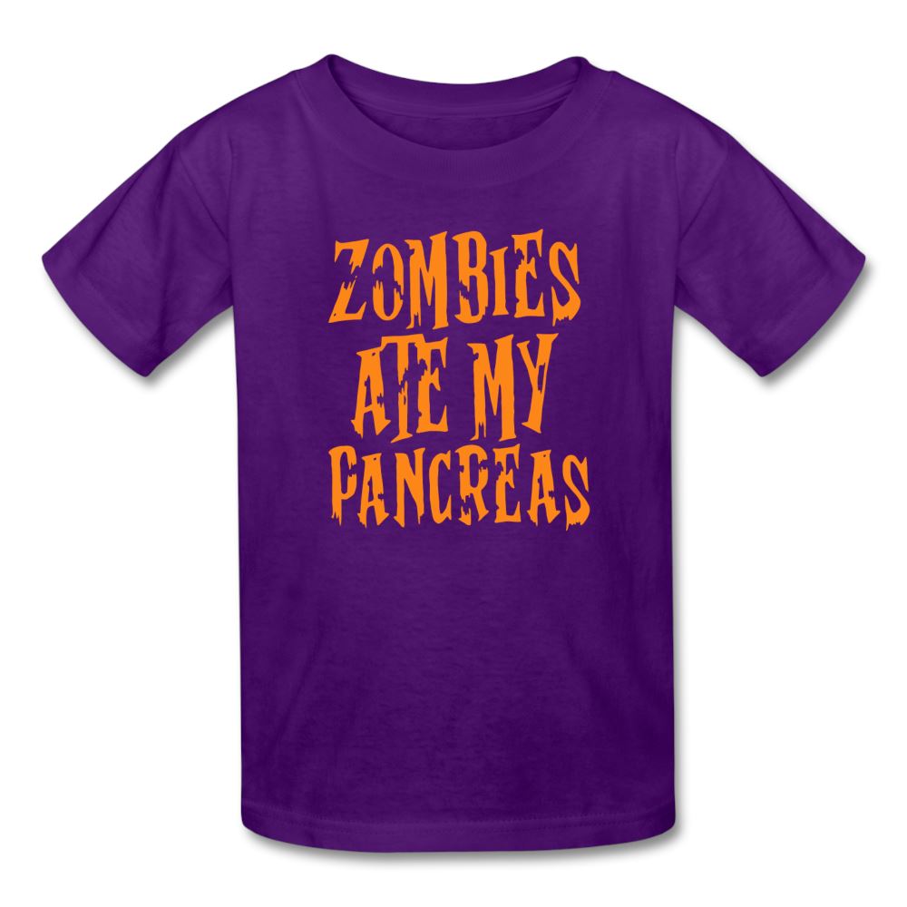Zombies Ate My Pancreas Halloween Kids' T-Shirt - purple