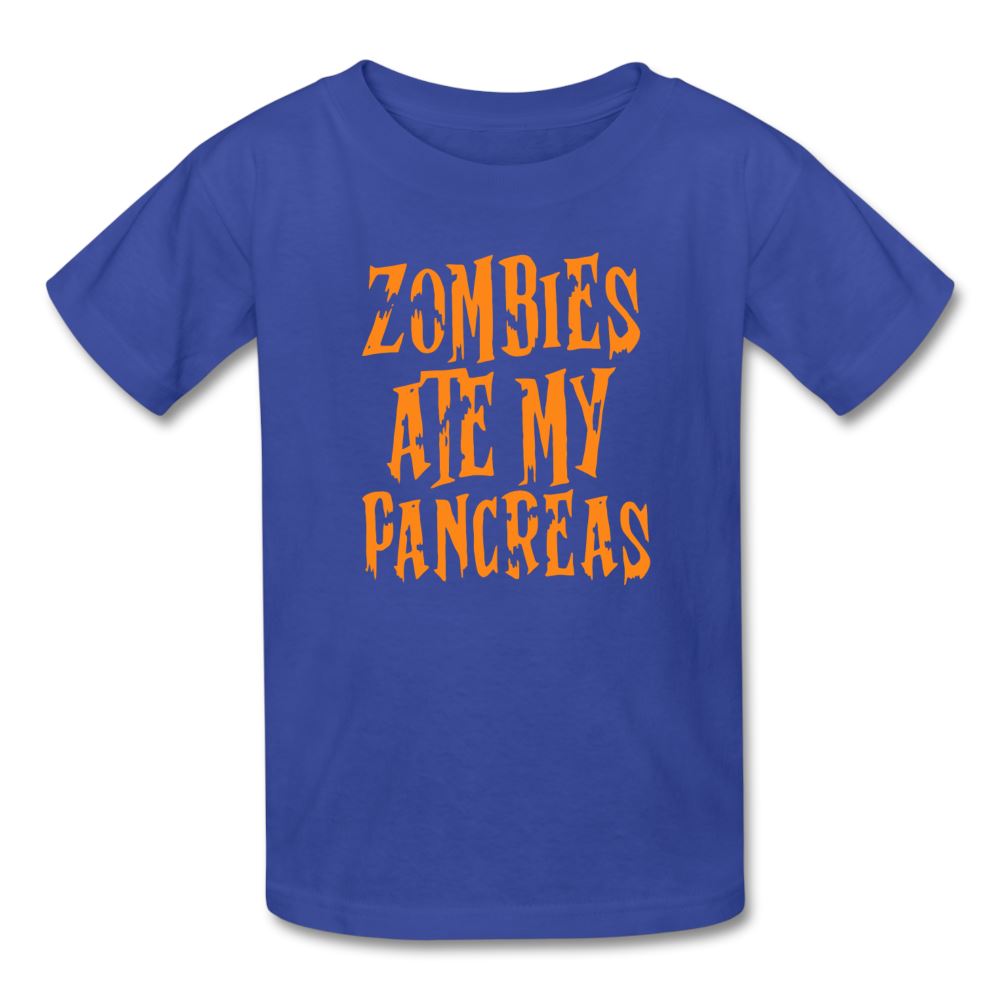 Zombies Ate My Pancreas Halloween Kids' T-Shirt - royal blue