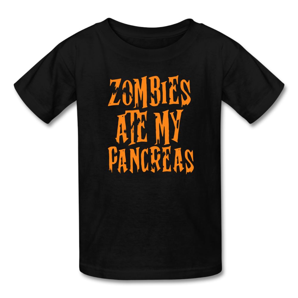 Zombies Ate My Pancreas Halloween Kids' T-Shirt - black