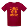 Zombies Ate My Pancreas Halloween Kids' T-Shirt - dark red