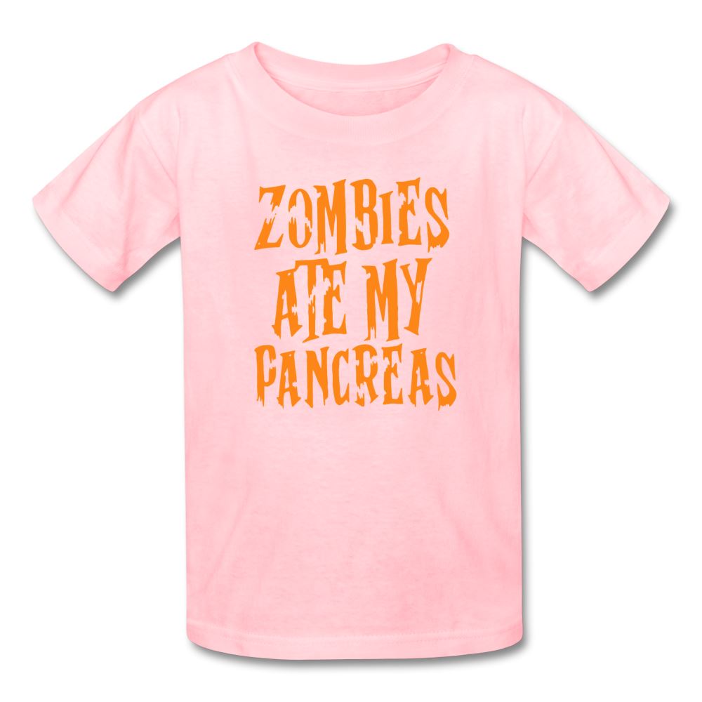 Zombies Ate My Pancreas Halloween Kids' T-Shirt - pink