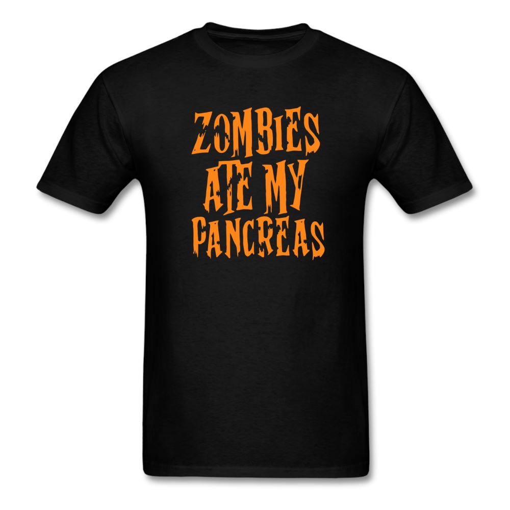 Zombies Ate My Pancreas Diabetic Humor Adult T-Shirt - black