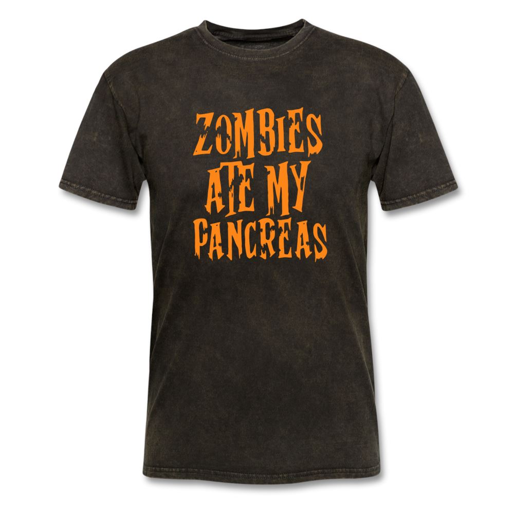 Zombies Ate My Pancreas Diabetic Humor Adult T-Shirt - mineral black