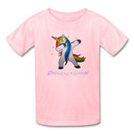 Diabbin unicorn CGM Type 1 diabetes awareness kids T-shirt in pink