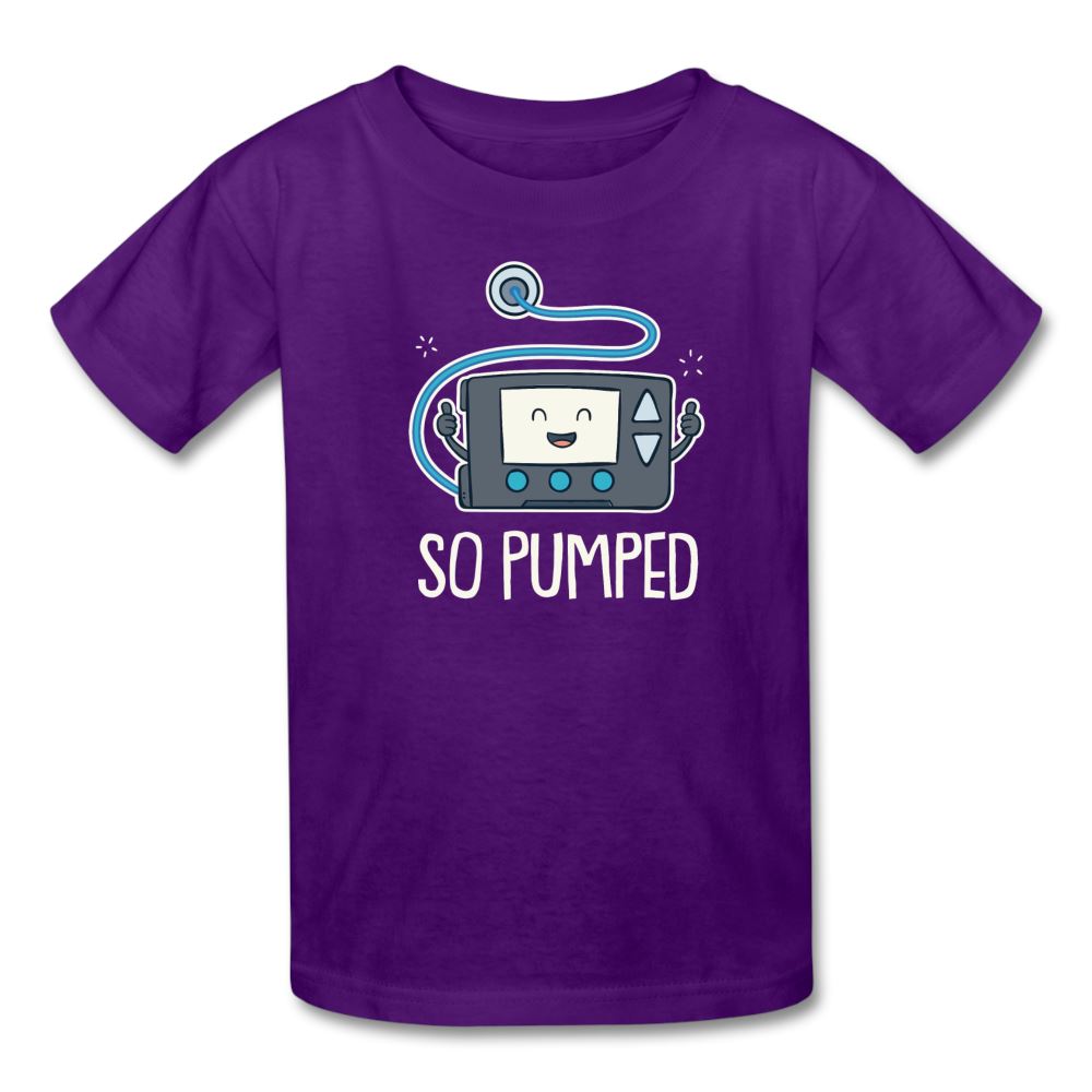 So Pumped Diabetic Insulin Pumpin' Fun Kids' T-Shirt - purple