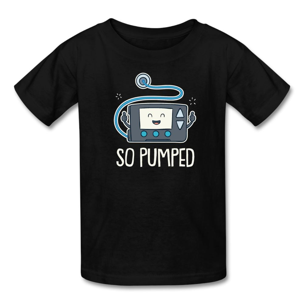 So Pumped Diabetic Insulin Pumpin' Fun Kids' T-Shirt - black