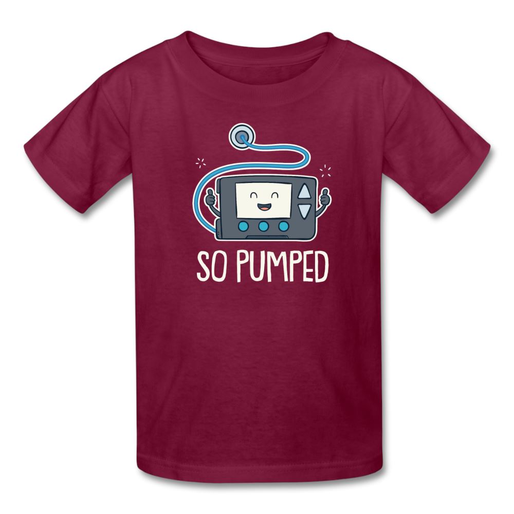 So Pumped Diabetic Insulin Pumpin' Fun Kids' T-Shirt - burgundy