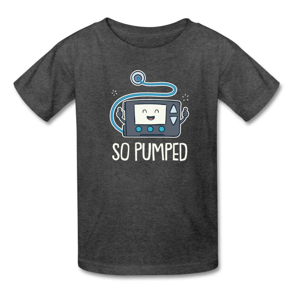So Pumped Diabetic Insulin Pumpin' Fun Kids' T-Shirt - heather black