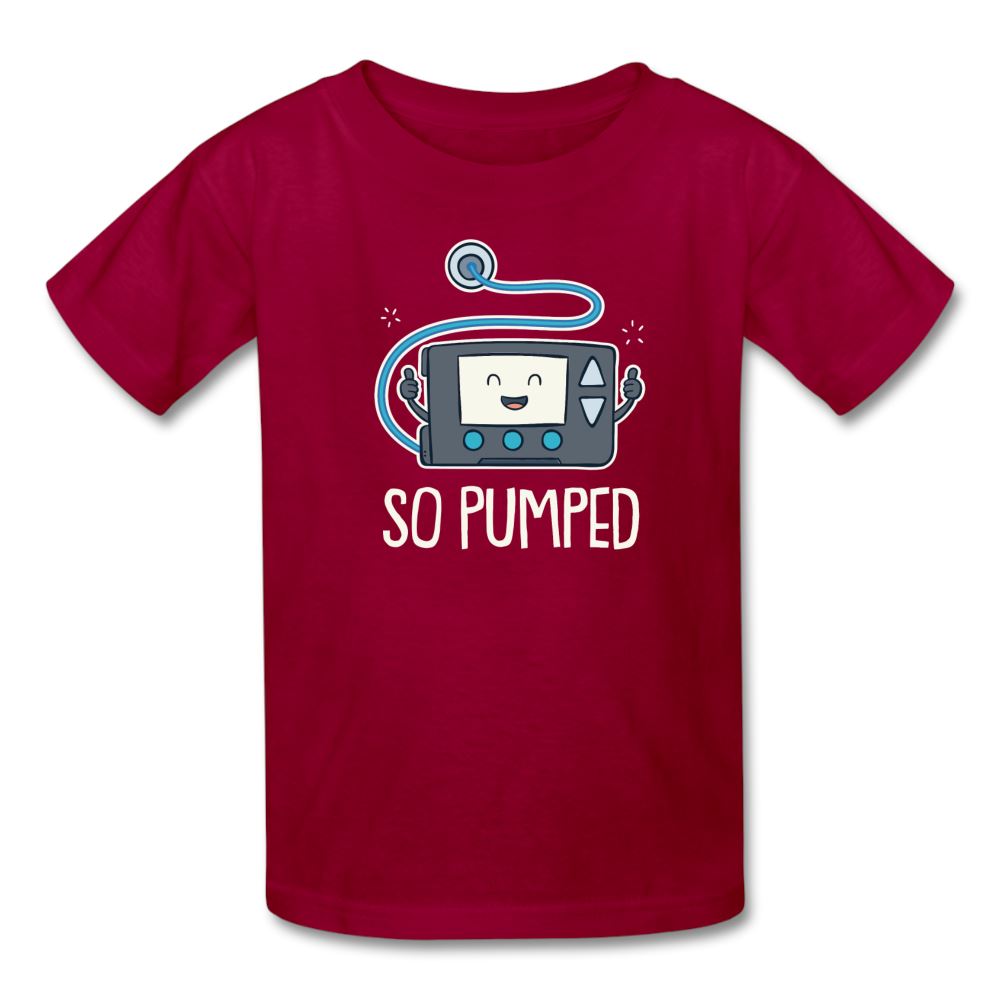 So Pumped Diabetic Insulin Pumpin' Fun Kids' T-Shirt - dark red