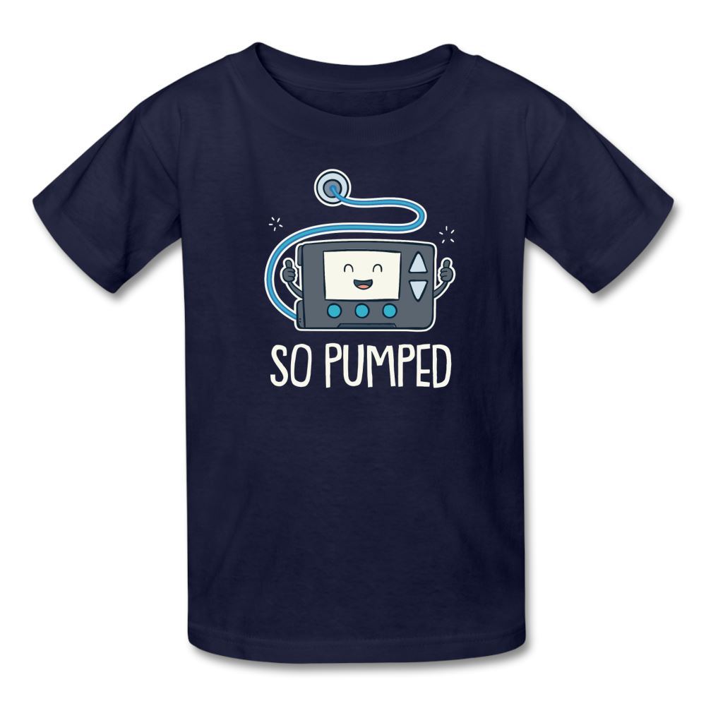 So Pumped Diabetic Insulin Pumpin' Fun Kids' T-Shirt - navy