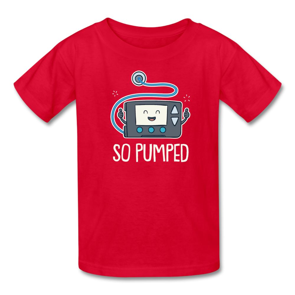 So Pumped Diabetic Insulin Pumpin' Fun Kids' T-Shirt - red