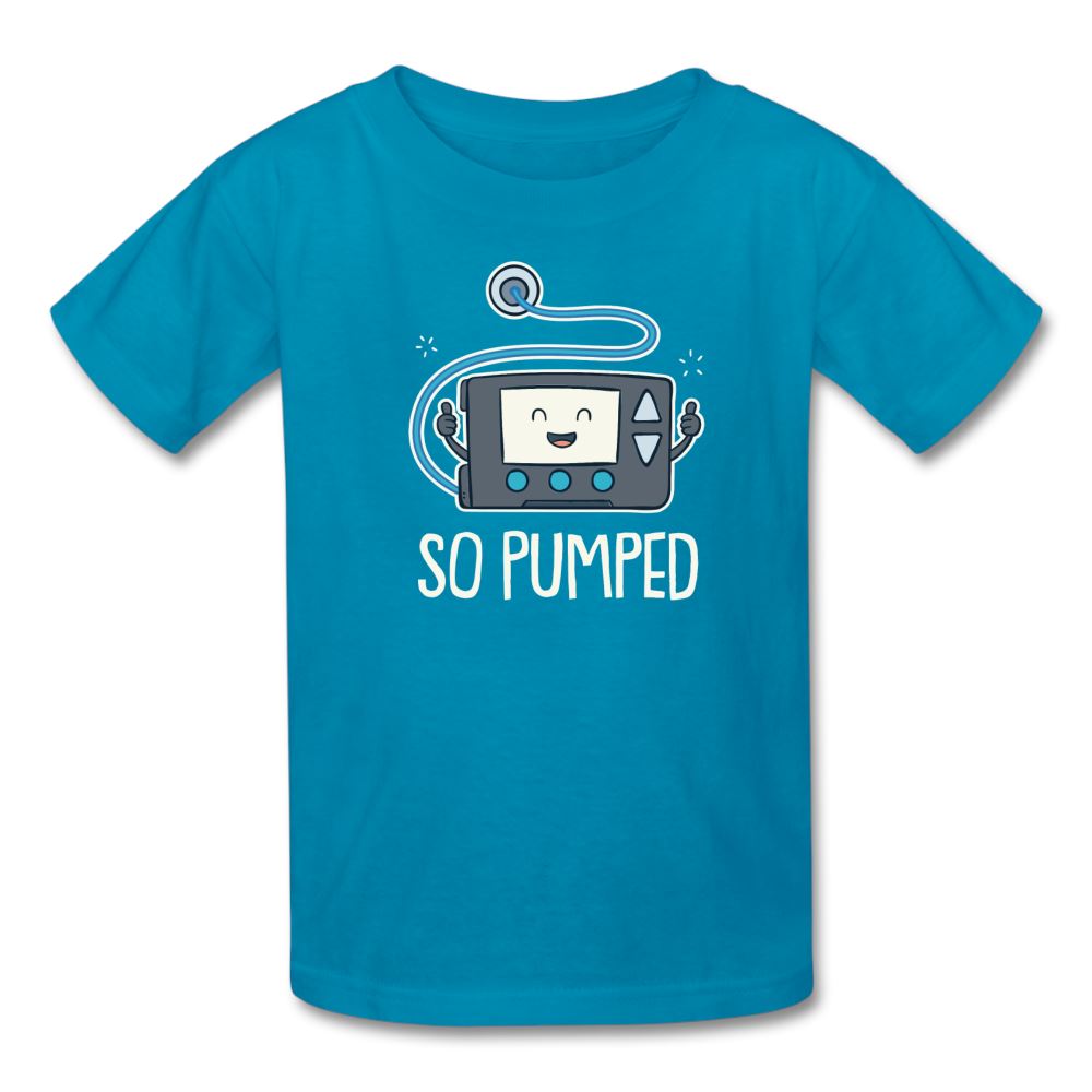 So Pumped Diabetic Insulin Pumpin' Fun Kids' T-Shirt - turquoise