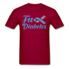 Load image into Gallery viewer, Fu*K Diabetes Blue Ribbon Diabetic Awareness Unisex T-Shirt - dark red