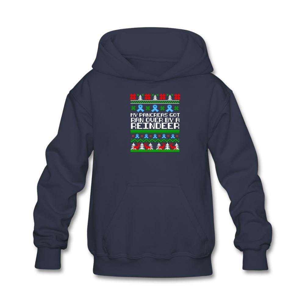 Kids Ugly Diabetes Christmas Hoodie Awareness Unisex Holiday Gift - navy