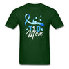 T1D Mom Blue Diabetes Ribbon Awareness Unisex Classic T-Shirt - forest green