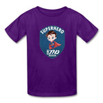 T1D superhero motivational Type 1 diabetes awareness kids T-shirt in purple