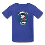 T1D superhero motivational Type 1 diabetes awareness kids T-shirt in royal blue