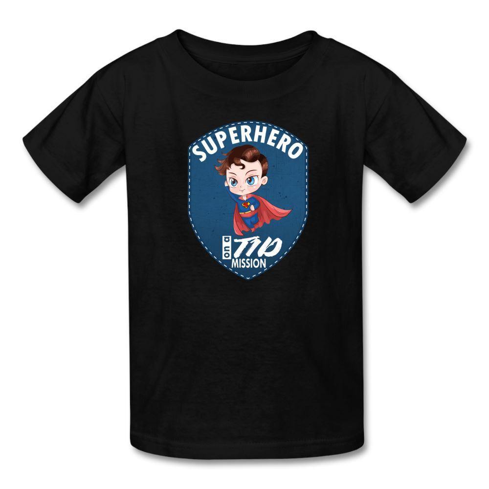 T1D superhero motivational Type 1 diabetes awareness kids T-shirt in black