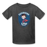 T1D superhero motivational Type 1 diabetes awareness kids T-shirt in heather black