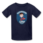 T1D superhero motivational Type 1 diabetes awareness kids T-shirt in navy