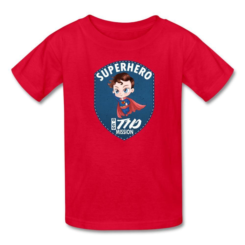 Kids T1D Diabetes Superhero Awareness Youth T-Shirt - red