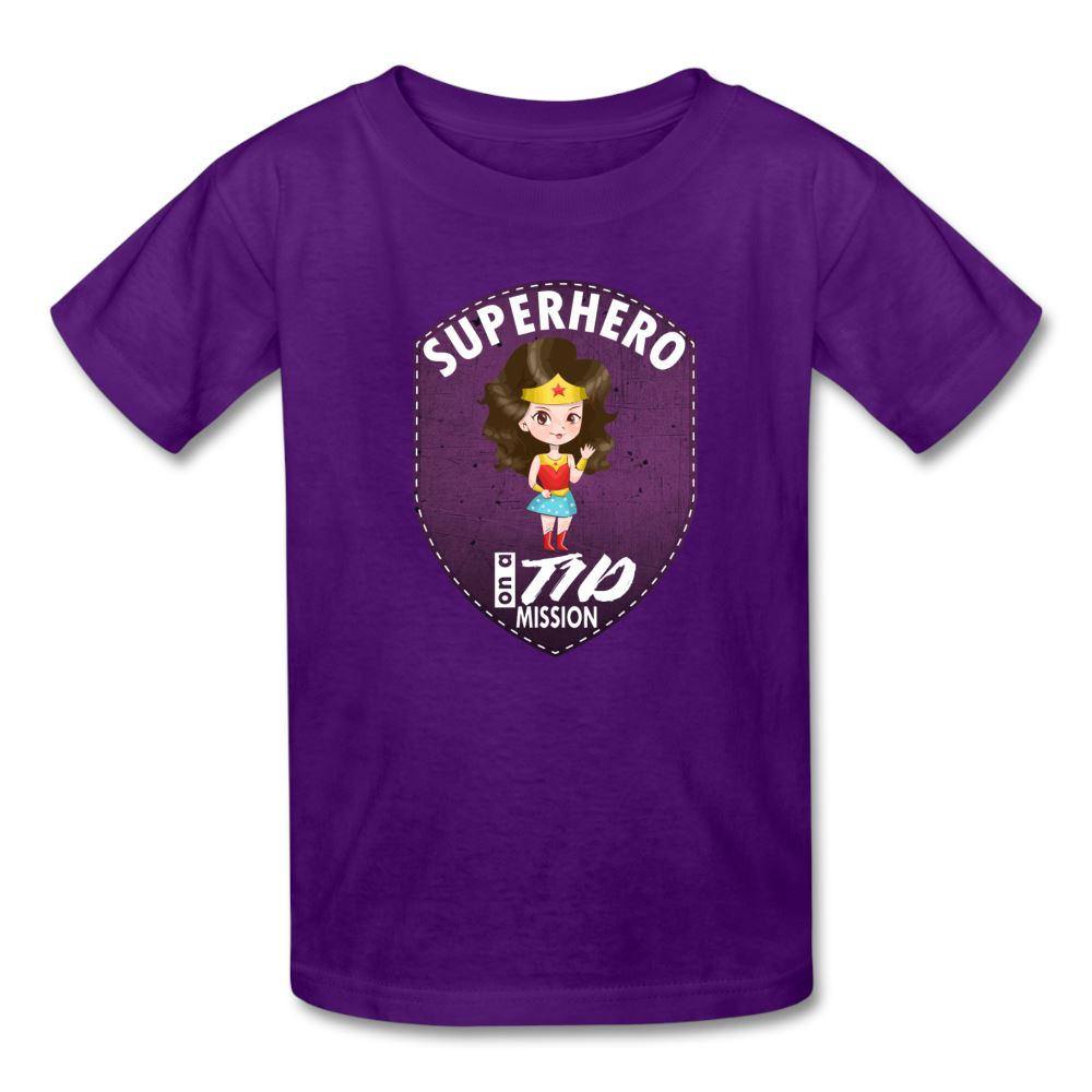 T1D On A Mission Superhero Diabetes Awareness T-Shirt - purple