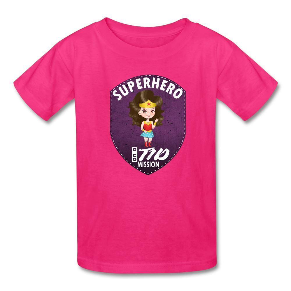 T1D On A Mission Superhero Diabetes Awareness T-Shirt - fuchsia