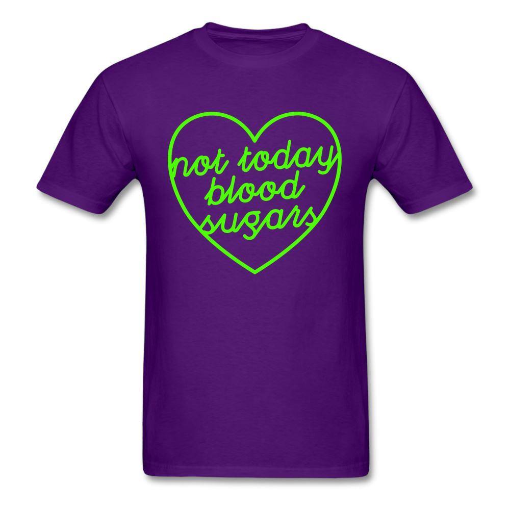 Not Today Blood Sugars Diabetic Awareness Neon Sign Adult Unisex T-Shirt - purple