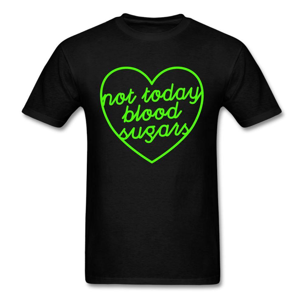 Not Today Blood Sugars Diabetic Awareness Neon Sign Adult Unisex T-Shirt - black