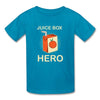 Load image into Gallery viewer, Juice Box Hero Diabetic Humor Kids Softstyle Premium T-Shirt - turquoise