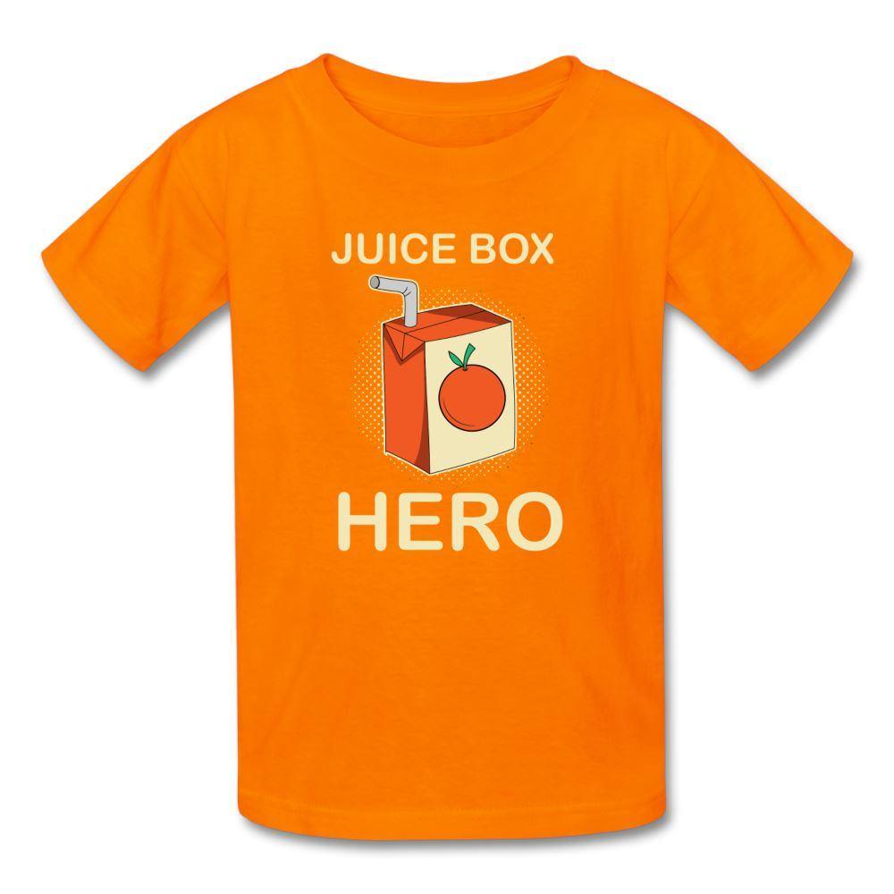 Juice Box Hero Diabetic Humor Kids Softstyle Premium T-Shirt - orange