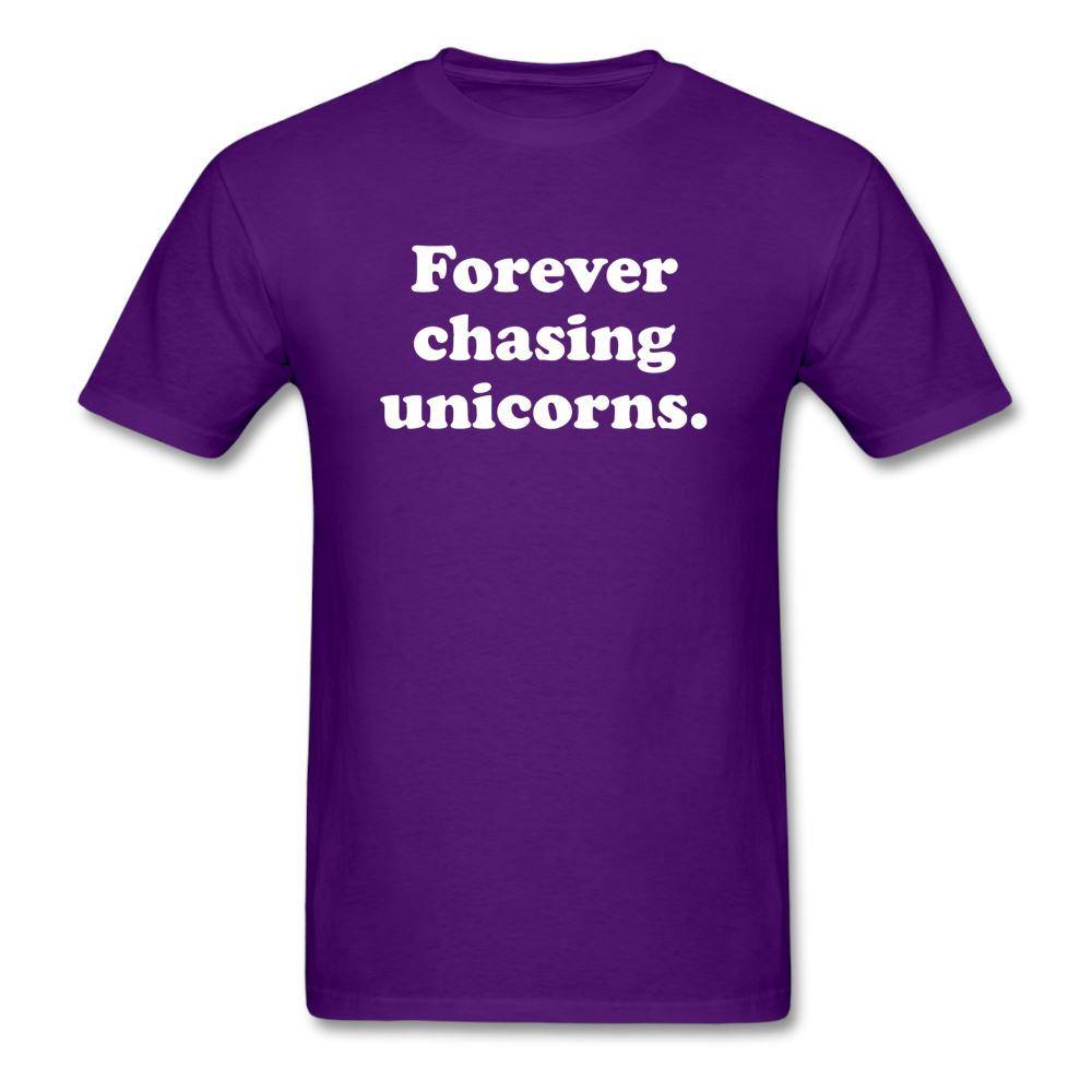 Forever Chasing Unicorns Diabetic Motivational Unisex Softstyle T-Shirt - purple
